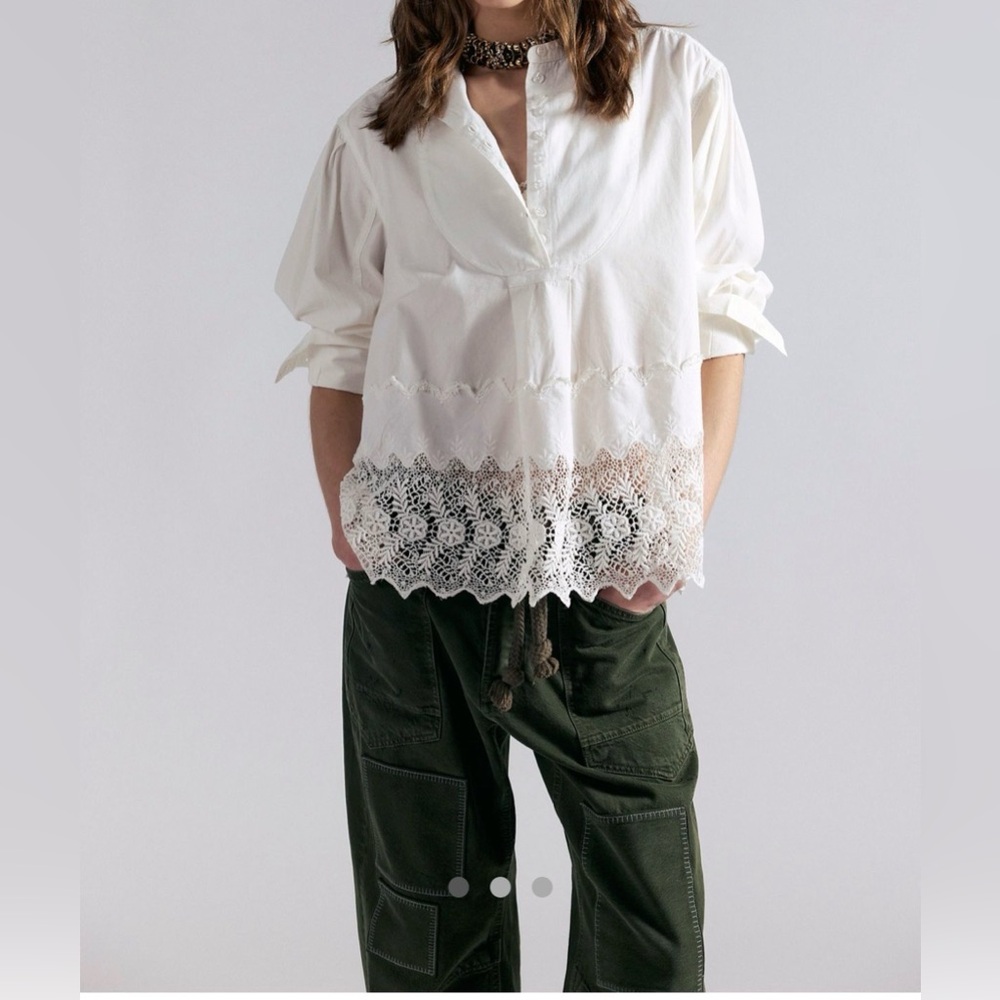 NWT We The Free x Free People Little Bit of Lace Shirt